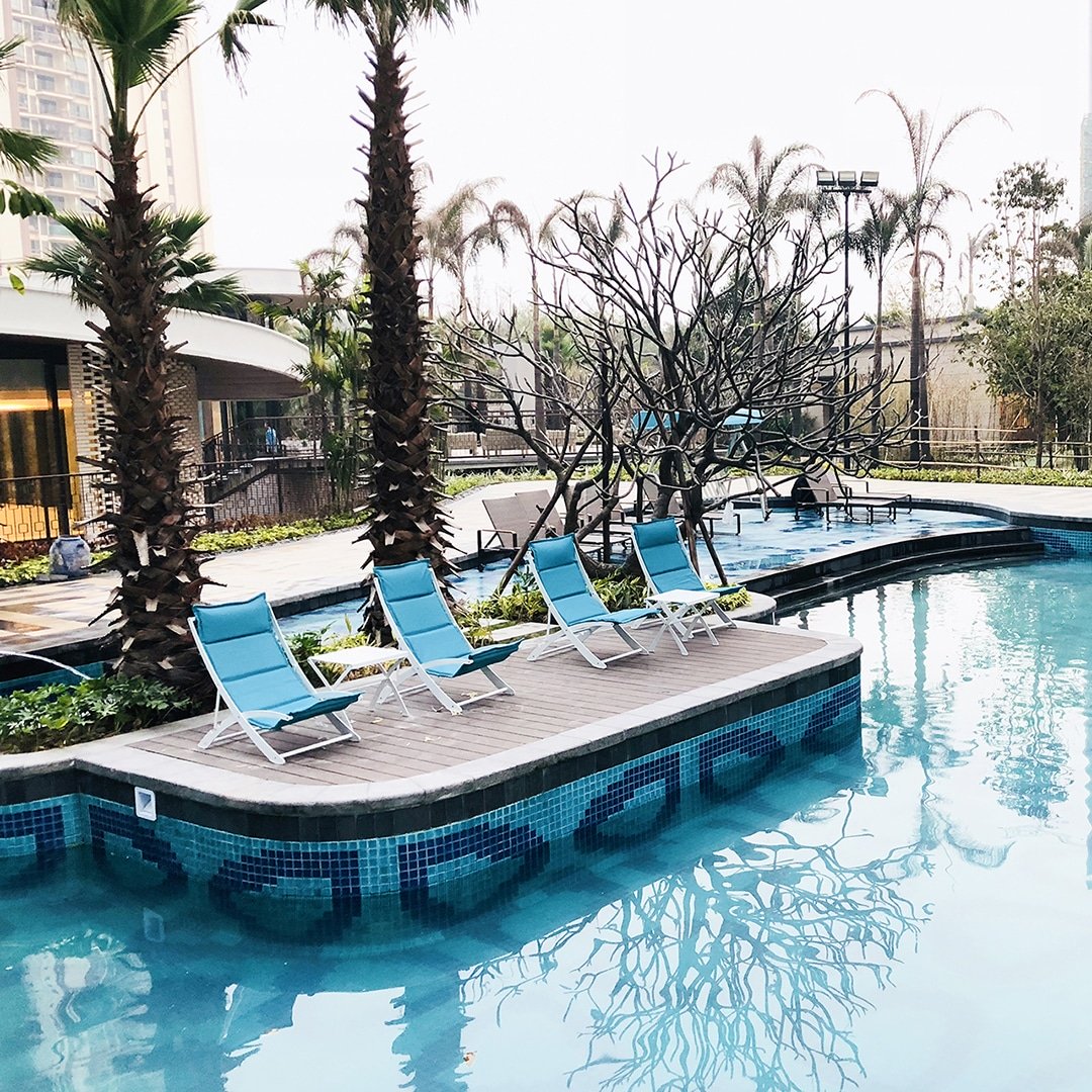 Higold Milano propone sdrai piscina – Realizzazione Hejing Building in China